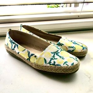 🍋 Lemon Printed Canvas Moccasins 🍋